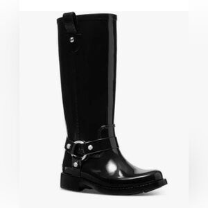 Michael Kors patent rubber rain boots